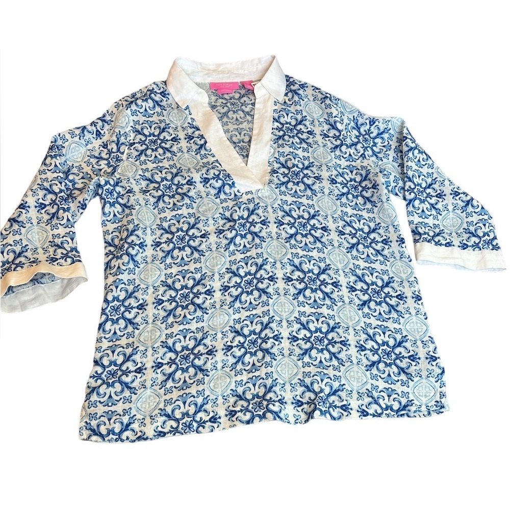 NWT Isaac Mizrahi Women's 100% Linen Tops Size S